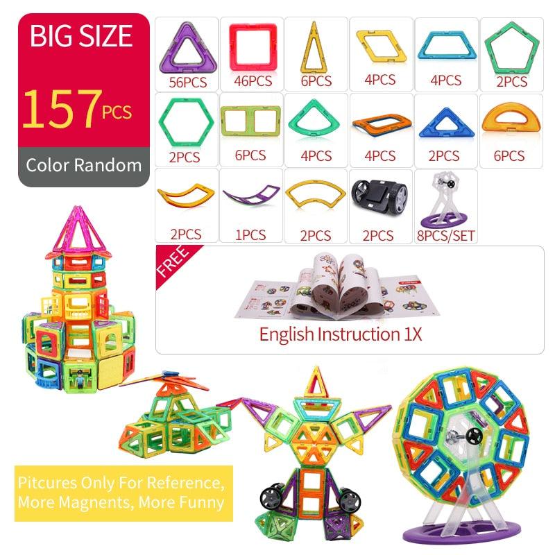 KACUU Magnetic Designer Construction & Building Toys 157PCS Big Size Magnetic Blocks Magnets Building Blocks Toys For Children - Magnetischspeelgoedwinkel.nl