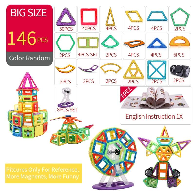 KACUU Magnetic Designer Construction & Building Toys 157PCS Big Size Magnetic Blocks Magnets Building Blocks Toys For Children - Magnetischspeelgoedwinkel.nl
