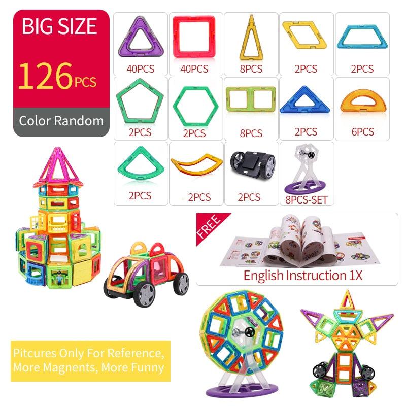 KACUU Magnetic Designer Construction & Building Toys 157PCS Big Size Magnetic Blocks Magnets Building Blocks Toys For Children - Magnetischspeelgoedwinkel.nl