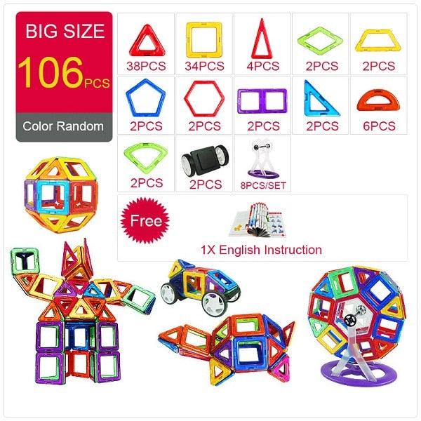 KACUU Magnetic Designer Construction & Building Toys 157PCS Big Size Magnetic Blocks Magnets Building Blocks Toys For Children - Magnetischspeelgoedwinkel.nl