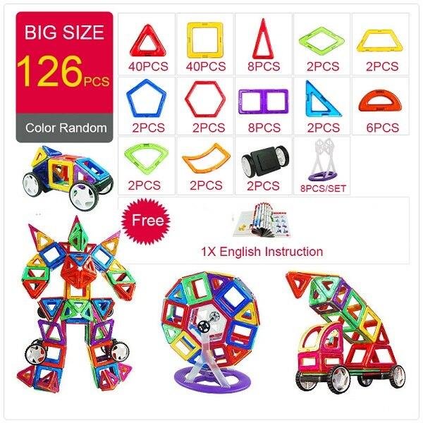 KACUU Magnetic Designer Construction & Building Toys 157PCS Big Size Magnetic Blocks Magnets Building Blocks Toys For Children - Magnetischspeelgoedwinkel.nl