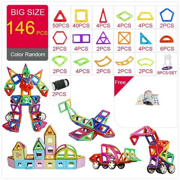 KACUU Magnetic Designer Construction & Building Toys 157PCS Big Size Magnetic Blocks Magnets Building Blocks Toys For Children - Magnetischspeelgoedwinkel.nl