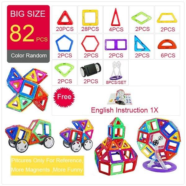 KACUU Magnetic Designer Construction & Building Toys 157PCS Big Size Magnetic Blocks Magnets Building Blocks Toys For Children - Magnetischspeelgoedwinkel.nl