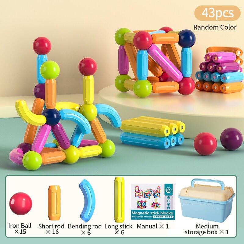 Kids Magnetic Construction Set Magnetic Balls Stick Building Blocks Montessori Educational Toys For Children Gift - Magnetischspeelgoedwinkel.nl