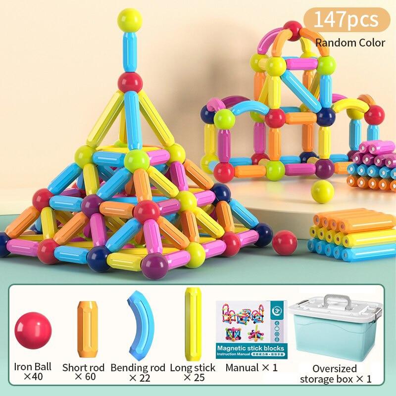 Kids Magnetic Construction Set Magnetic Balls Stick Building Blocks Montessori Educational Toys For Children Gift - Magnetischspeelgoedwinkel.nl