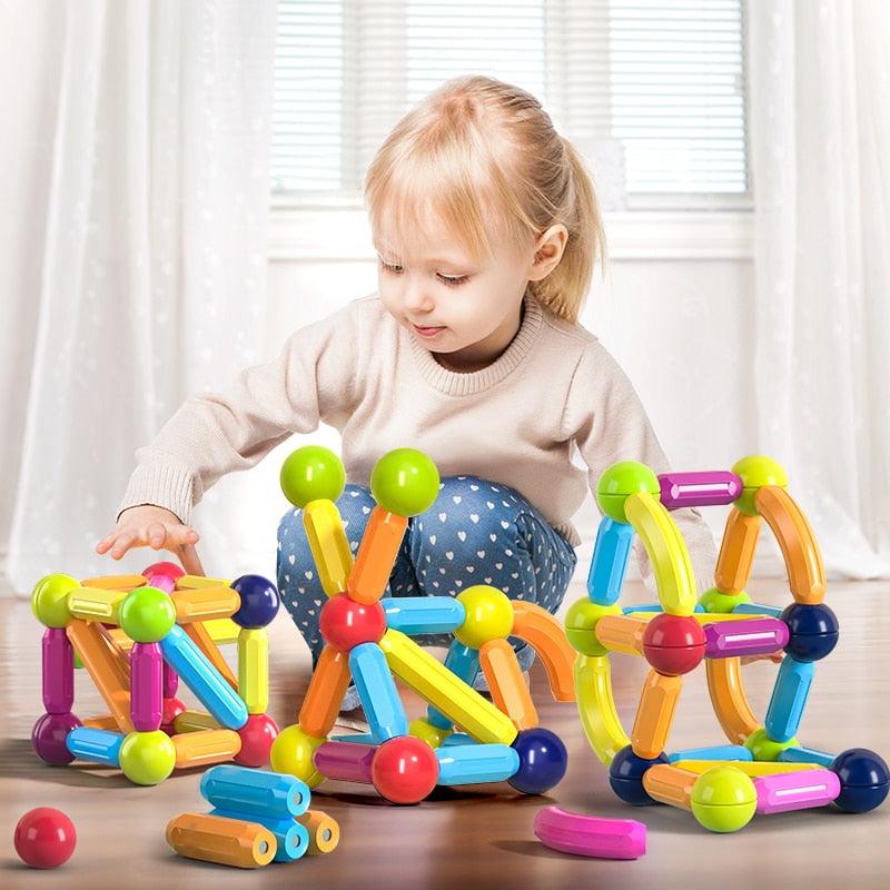 Kids Magnetic Construction Set Magnetic Balls Stick Building Blocks Montessori Educational Toys For Children Gift - Magnetischspeelgoedwinkel.nl