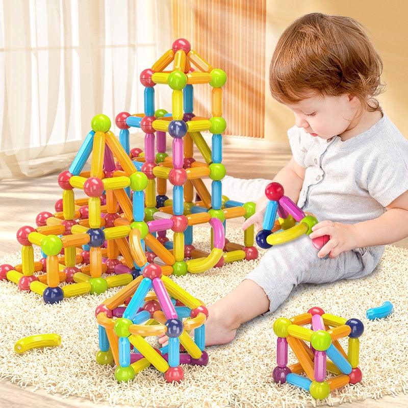 Kids Magnetic Construction Set Magnetic Balls Stick Building Blocks Montessori Educational Toys For Children Gift - Magnetischspeelgoedwinkel.nl