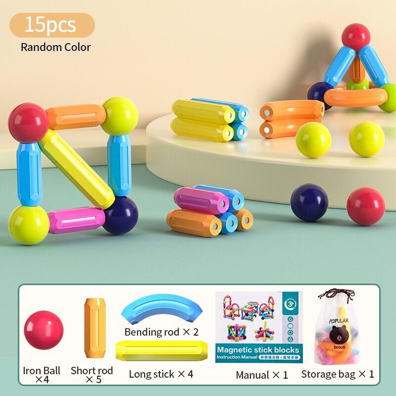 Kids Magnetic Construction Set Magnetic Balls Stick Building Blocks Montessori Educational Toys For Children Gift - Magnetischspeelgoedwinkel.nl