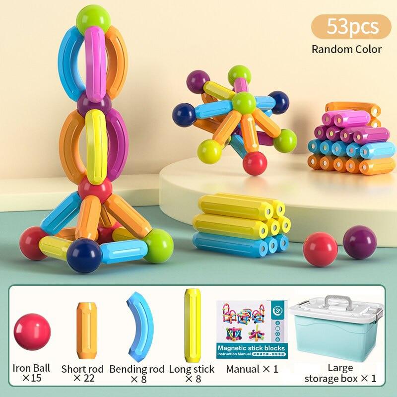 Kids Magnetic Construction Set Magnetic Balls Stick Building Blocks Montessori Educational Toys For Children Gift - Magnetischspeelgoedwinkel.nl