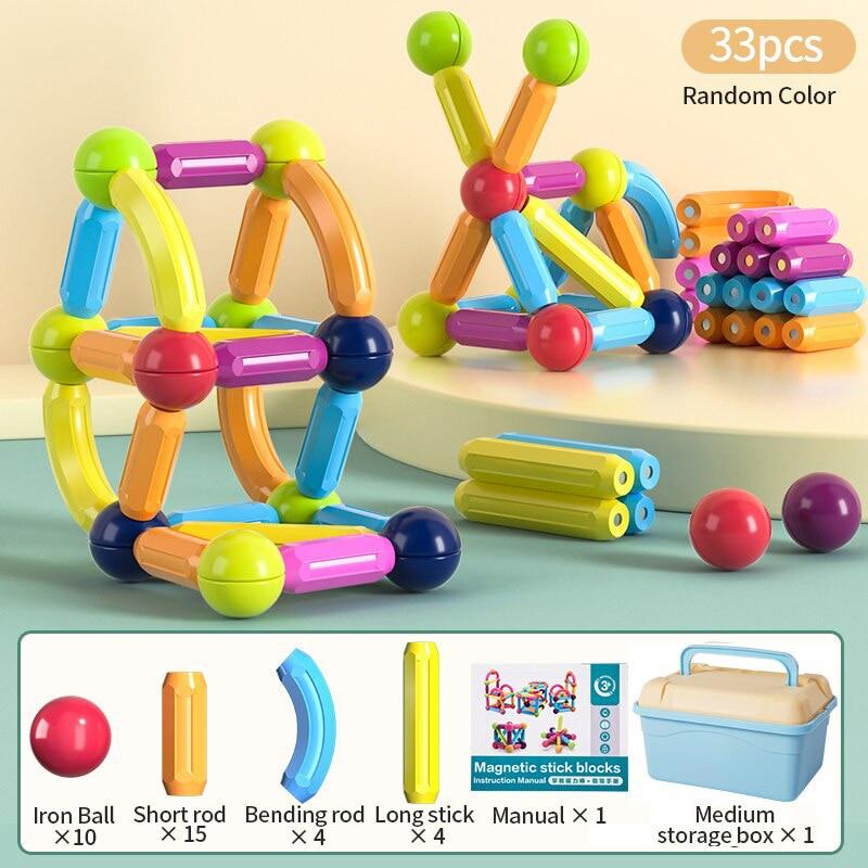 Kids Magnetic Construction Set Magnetic Balls Stick Building Blocks Montessori Educational Toys For Children Gift - Magnetischspeelgoedwinkel.nl