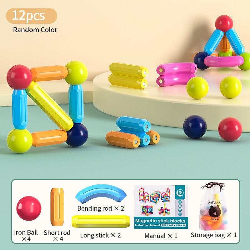 Kids Magnetic Construction Set Magnetic Balls Stick Building Blocks Montessori Educational Toys For Children Gift - Magnetischspeelgoedwinkel.nl