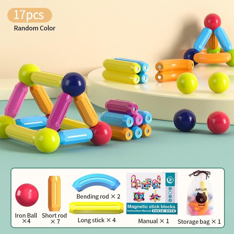 Kids Magnetic Construction Set Magnetic Balls Stick Building Blocks Montessori Educational Toys For Children Gift - Magnetischspeelgoedwinkel.nl