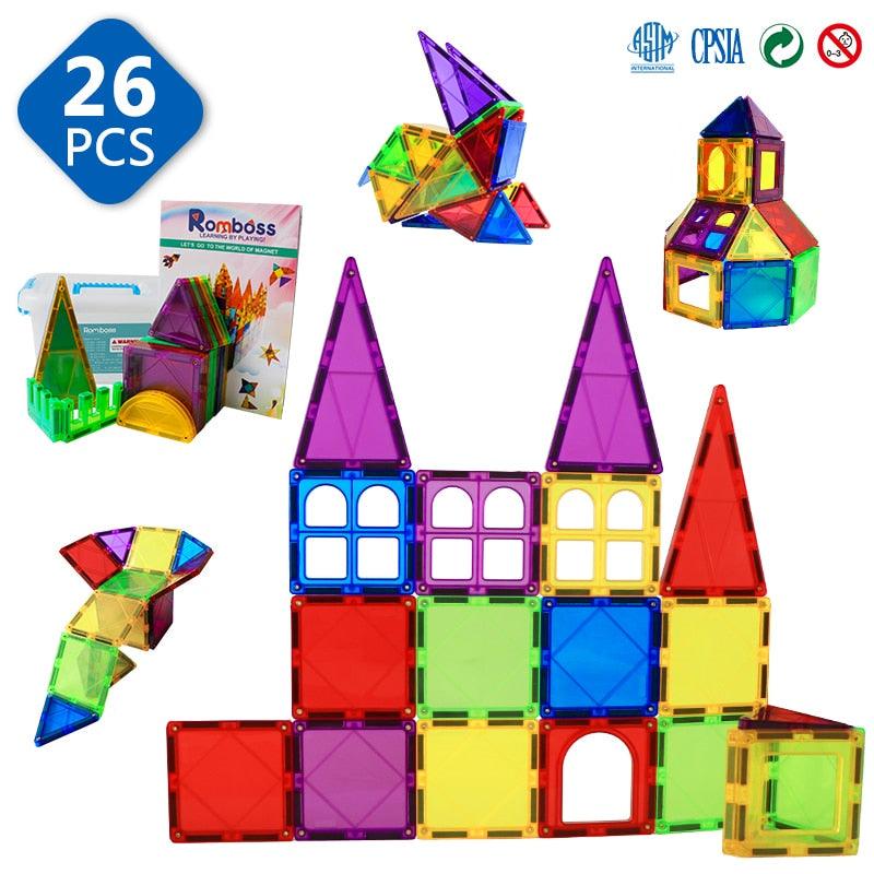 Romboss Magnetic Building Blocks Construction Games Magnet Designer Educational Toys Magnetic Tiles For Kids Gift - Magnetischspeelgoedwinkel.nl