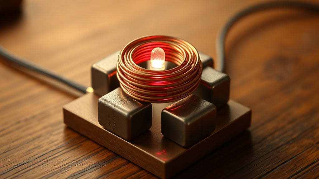 Elektromagnetische inductie experiment met koperdraad en magneten