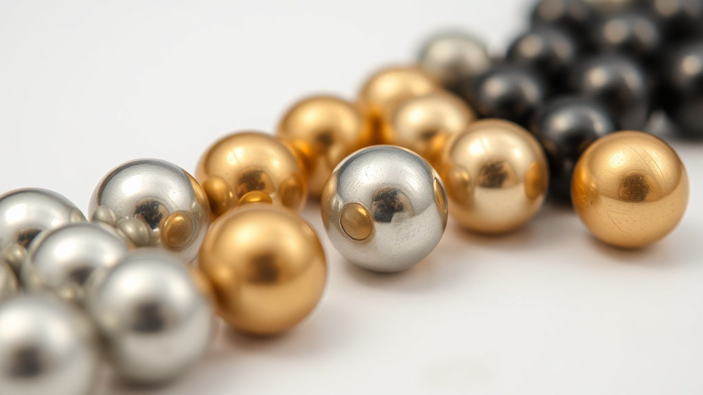 Magneet balletjes 5mm in zilver, goud en zwart formaat vergelijking