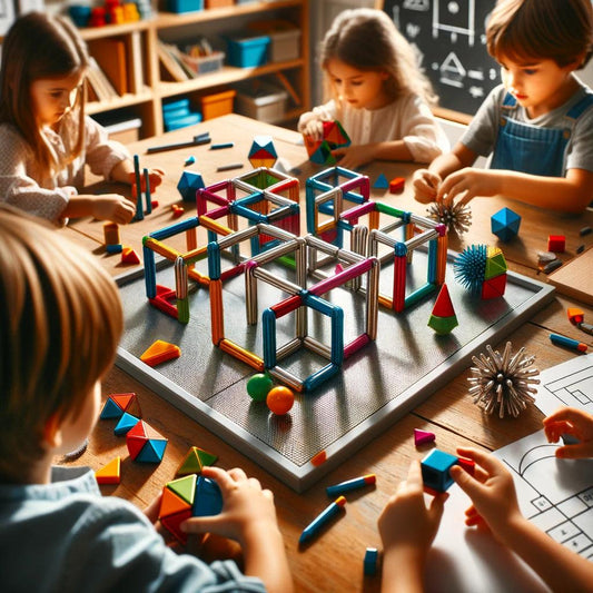 Maak je eigen geometrische vormen met magnetische bouwblokken en leer spelenderwijs over wisk