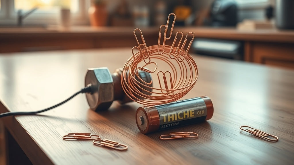 Elektromagneet zelf maken met koperdraad en batterij