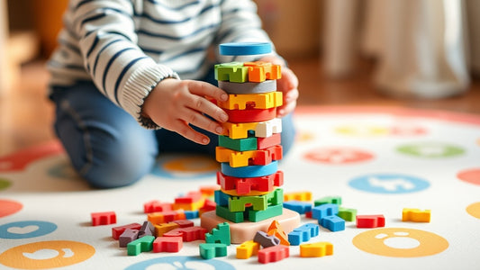 Peuter speelt veilig met magnetische tegels