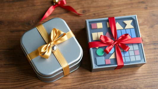 Magnetisch speelgoed cadeau verpakt met strikken voor verjaardag