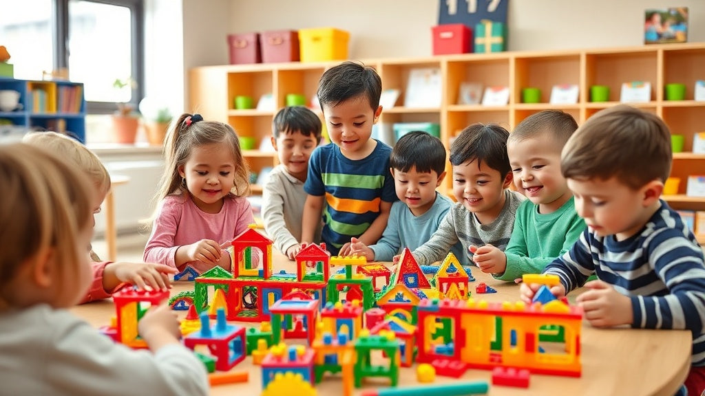 Kinderen spelen met magnetisch bouwspeelgoed