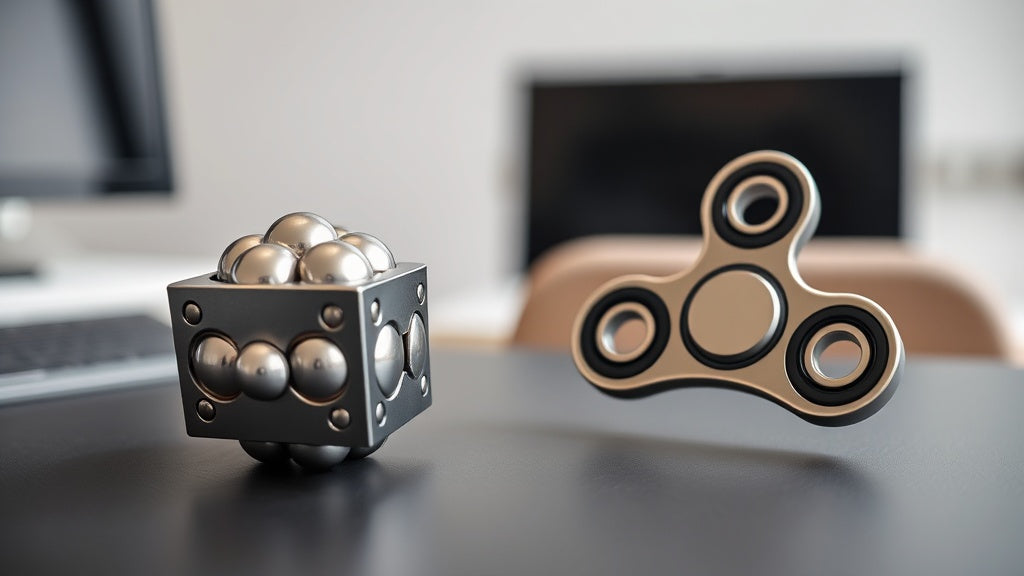 Magneet balletjes naast fidget spinner vergelijking