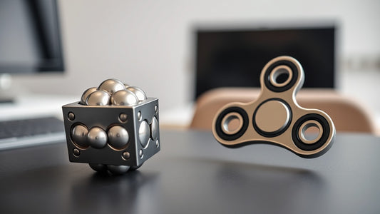 Magneet balletjes naast fidget spinner vergelijking