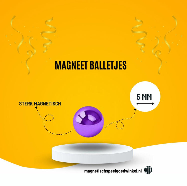 Magneet balletjes (wit) 216 stuks - Magnetischspeelgoedwinkel.nl