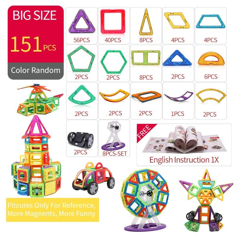 KACUU Magnetic Designer Construction & Building Toys 157PCS Big Size Magnetic Blocks Magnets Building Blocks Toys For Children - Magnetischspeelgoedwinkel.nl