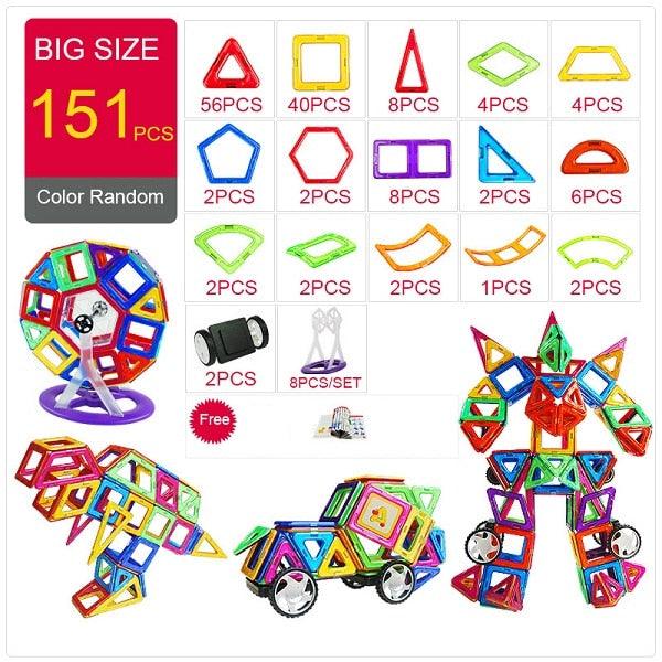 KACUU Magnetic Designer Construction & Building Toys 157PCS Big Size Magnetic Blocks Magnets Building Blocks Toys For Children - Magnetischspeelgoedwinkel.nl