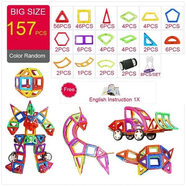 KACUU Magnetic Designer Construction & Building Toys 157PCS Big Size Magnetic Blocks Magnets Building Blocks Toys For Children - Magnetischspeelgoedwinkel.nl