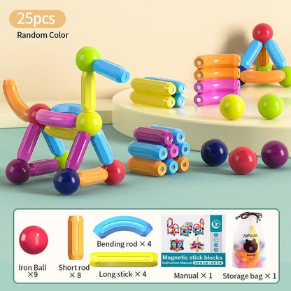 Kids Magnetic Construction Set Magnetic Balls Stick Building Blocks Montessori Educational Toys For Children Gift - Magnetischspeelgoedwinkel.nl