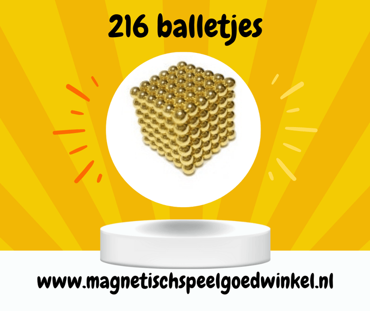 Magneet balletjes goud 216 stuks