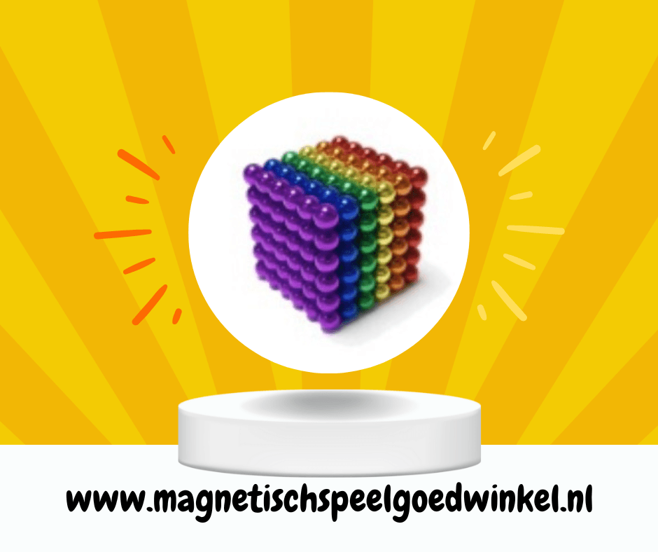 Magneet balletjes regenboog 216 stuks