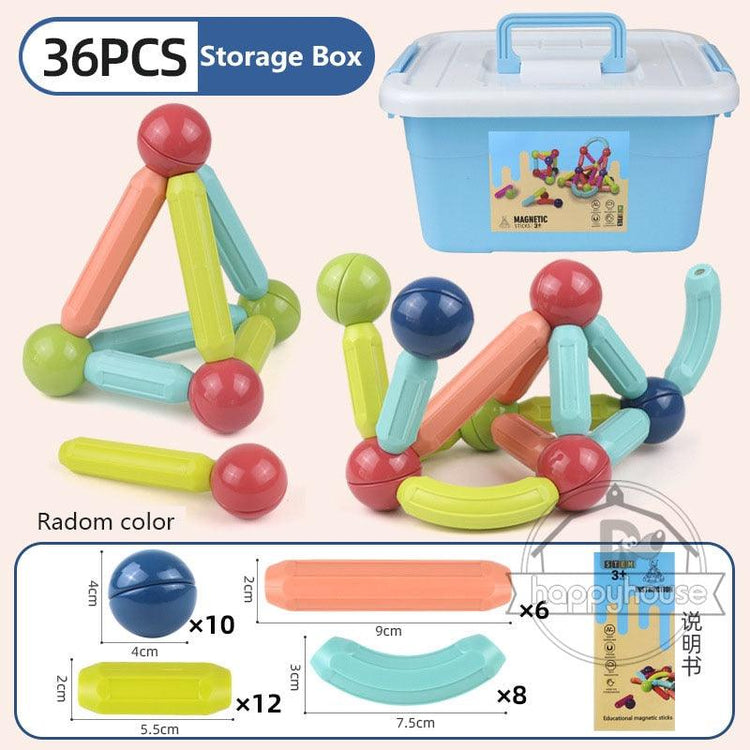 Magnetic Constructor Blocks Set Toys for Kids Magnet Stick Rod Building Blocks Montessori Educational Toys For Children Boy Girl - Magnetischspeelgoedwinkel.nl