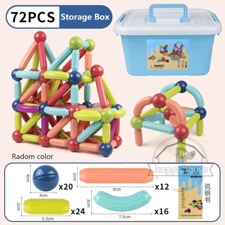 Magnetic Constructor Blocks Set Toys for Kids Magnet Stick Rod Building Blocks Montessori Educational Toys For Children Boy Girl - Magnetischspeelgoedwinkel.nl