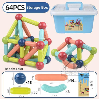 Magnetic Constructor Blocks Set Toys for Kids Magnet Stick Rod Building Blocks Montessori Educational Toys For Children Boy Girl - Magnetischspeelgoedwinkel.nl