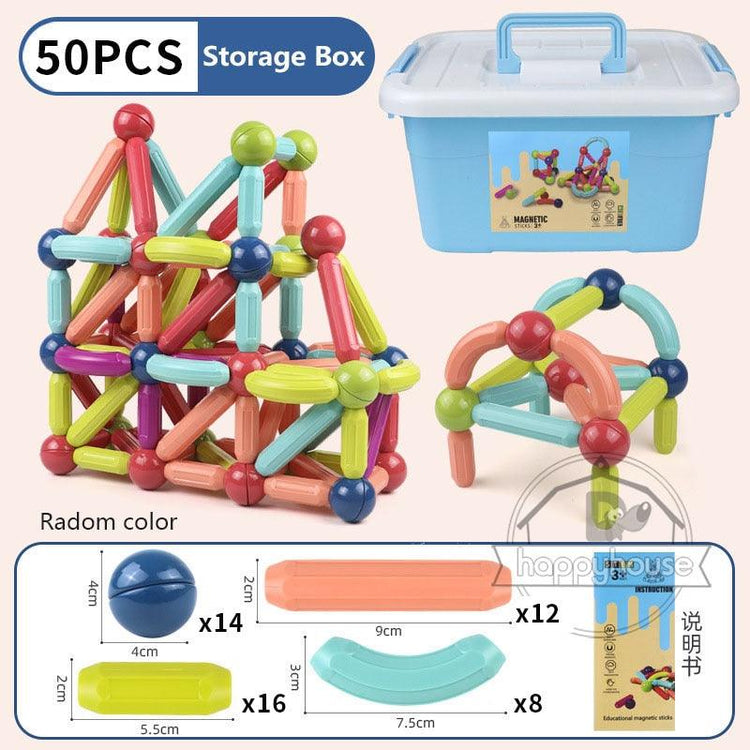 Magnetic Constructor Blocks Set Toys for Kids Magnet Stick Rod Building Blocks Montessori Educational Toys For Children Boy Girl - Magnetischspeelgoedwinkel.nl