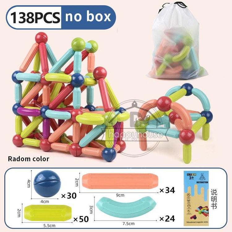 Magnetic Constructor Blocks Set Toys for Kids Magnet Stick Rod Building Blocks Montessori Educational Toys For Children Boy Girl - Magnetischspeelgoedwinkel.nl