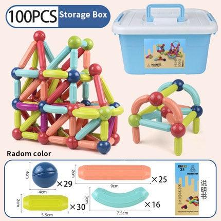 Magnetic Constructor Blocks Set Toys for Kids Magnet Stick Rod Building Blocks Montessori Educational Toys For Children Boy Girl - Magnetischspeelgoedwinkel.nl