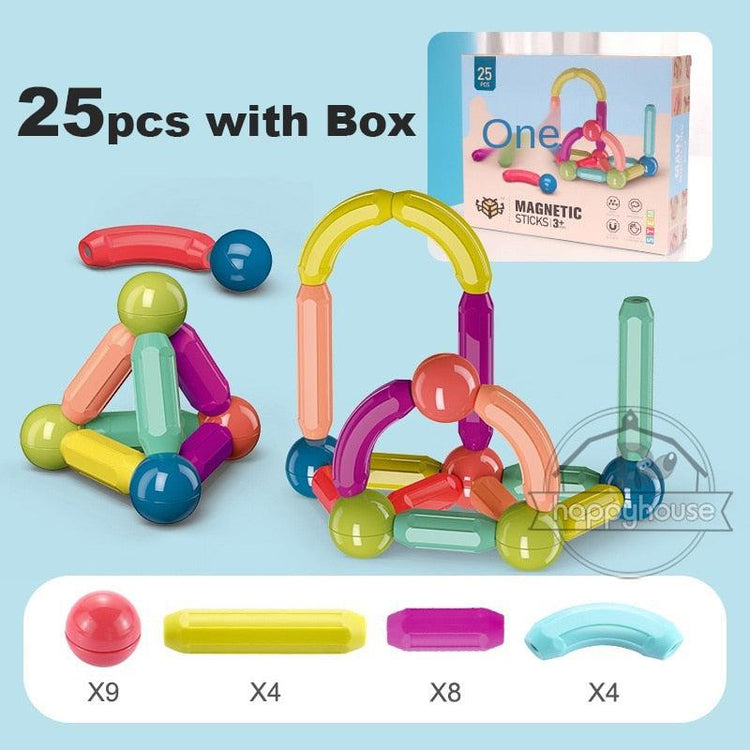 Magnetic Constructor Blocks Set Toys for Kids Magnet Stick Rod Building Blocks Montessori Educational Toys For Children Boy Girl - Magnetischspeelgoedwinkel.nl
