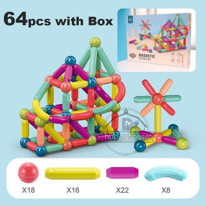 Magnetic Constructor Blocks Set Toys for Kids Magnet Stick Rod Building Blocks Montessori Educational Toys For Children Boy Girl - Magnetischspeelgoedwinkel.nl