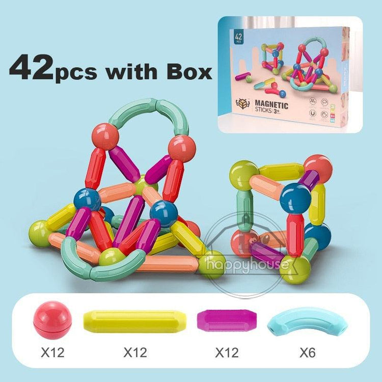 Magnetic Constructor Blocks Set Toys for Kids Magnet Stick Rod Building Blocks Montessori Educational Toys For Children Boy Girl - Magnetischspeelgoedwinkel.nl