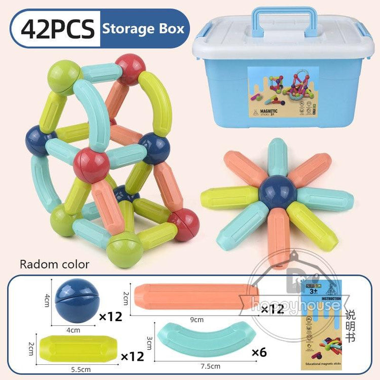 Magnetic Constructor Blocks Set Toys for Kids Magnet Stick Rod Building Blocks Montessori Educational Toys For Children Boy Girl - Magnetischspeelgoedwinkel.nl